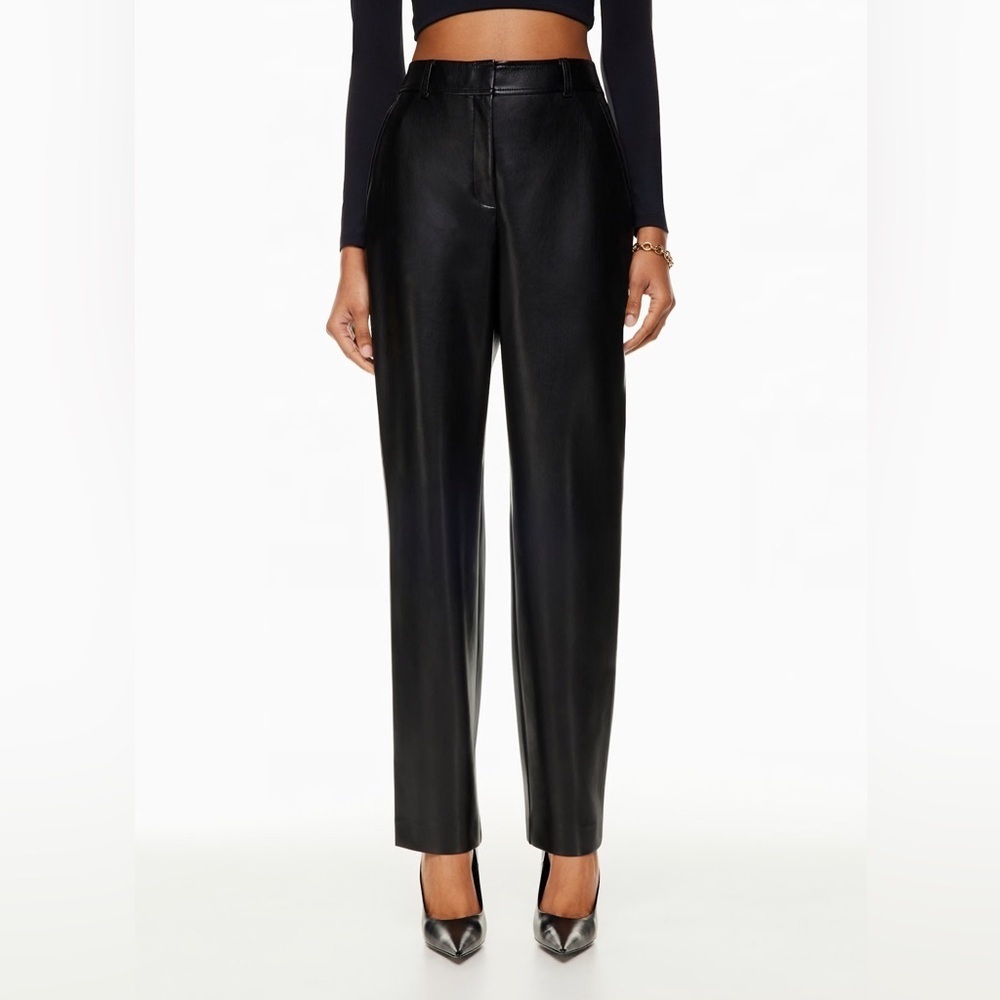 043 BABATON Women's Command Pant Mid-rise Vegan Leather Pant - Black, Sz 8